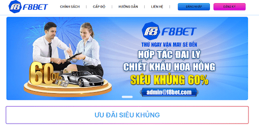 Mức hoa hồng của đại lý F8bet